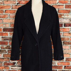 Vintage 80's Black PAVILLION PETITE Pure Wool Coat